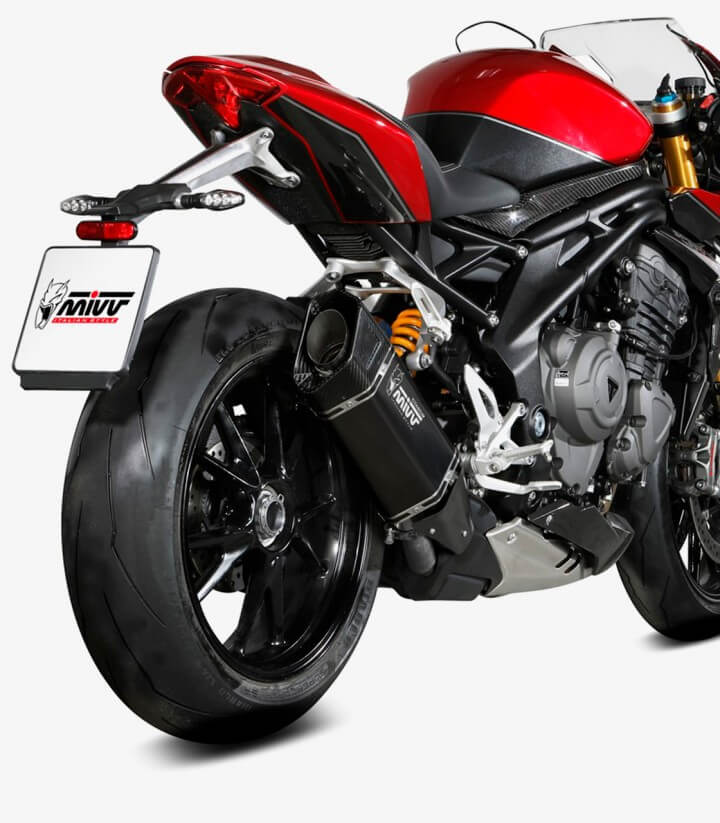 MIVV SR-1 Auspuff Titan Schwarz für Triumph Speed Triple, Speed Twin (21-24) T.025.LR1TB
