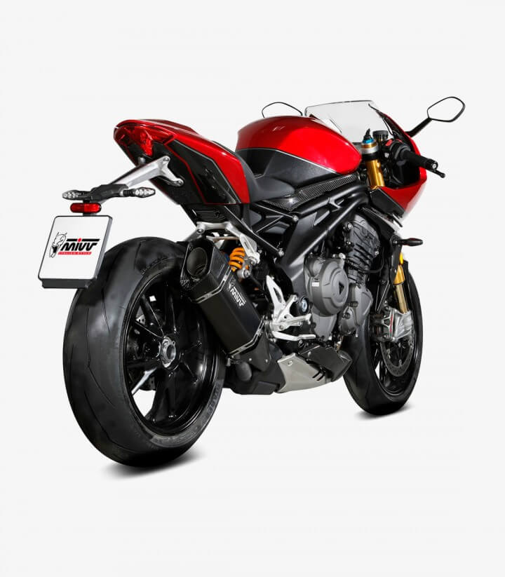 MIVV SR-1 Auspuff Titan Schwarz für Triumph Speed Triple, Speed Twin (21-24) T.025.LR1TB