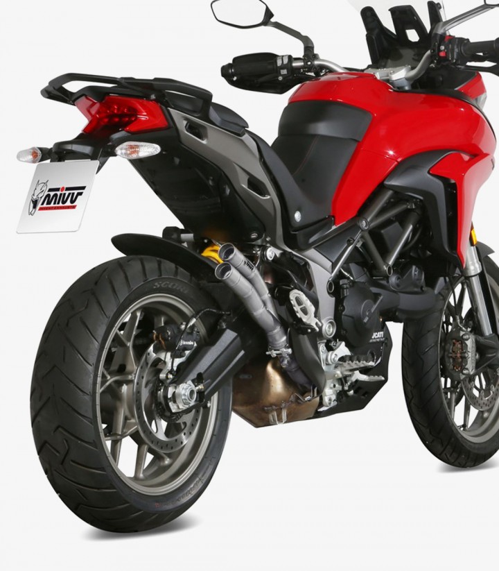 Escape MIVV Double Gun Acero para Ducati Multistrada 1200 Enduro (16-18), 950/V2/S (17-24) D.037.LDGX