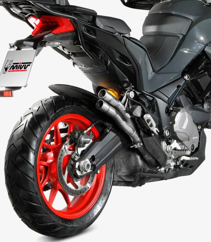 Escape MIVV Double Gun Acero para Ducati Multistrada 1200 Enduro (16-18), 950/V2/S (17-24) D.037.LDGX