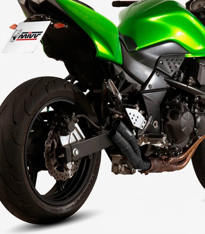 MIVV Double Gun Auspuff Schwarz für Kawasaki Z 750 (07-14) K.018.SDGB