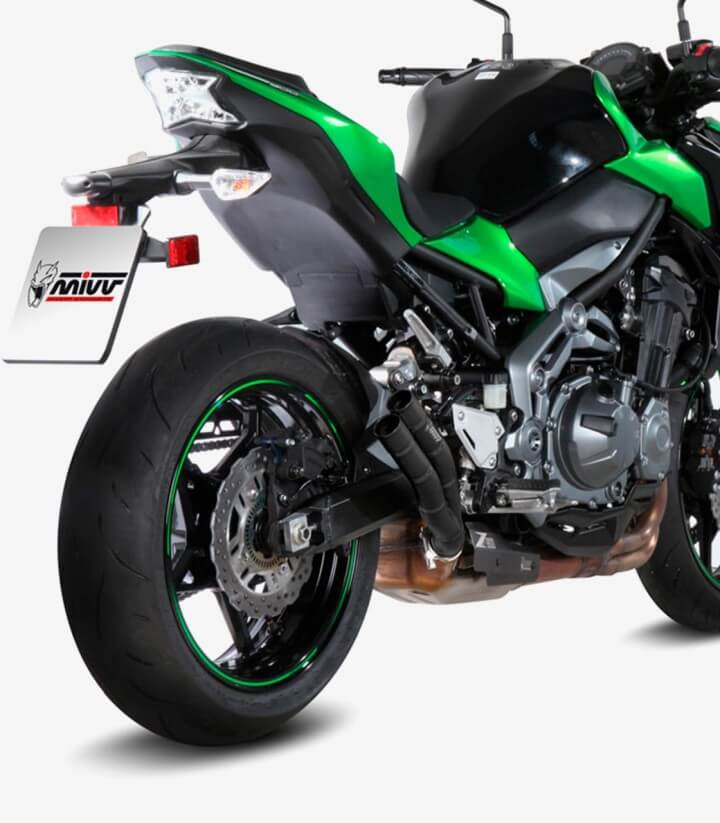 MIVV Double Gun Auspuff Schwarz für Kawasaki Z 900 (17-26), Z 900 RS (17-25) K.045.LDGB
