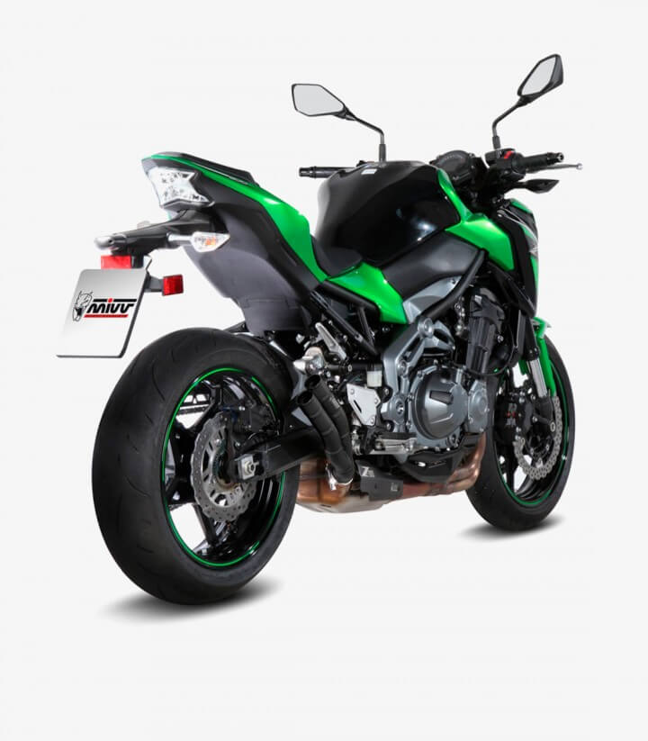 MIVV Double Gun Auspuff Schwarz für Kawasaki Z 900 (17-26), Z 900 RS (17-25) K.045.LDGB