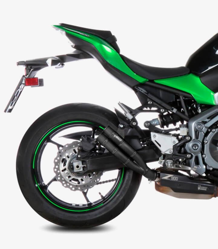 MIVV Double Gun Auspuff Schwarz für Kawasaki Z 900 (17-26), Z 900 RS (17-25) K.045.LDGB