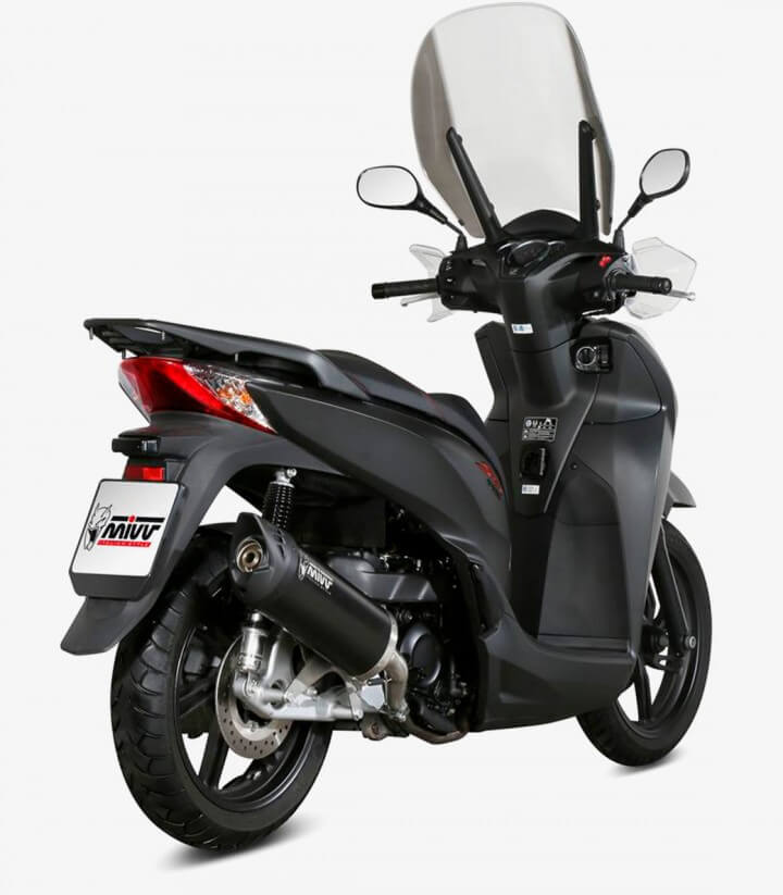 MIVV Mover Auspuff Schwarz lackiert für Honda SH 300I SPORTY (07-21), SH300I (07-20) MV.HO.0001.LV