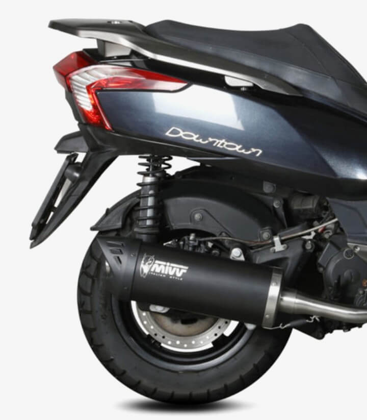 MIVV Mover Exhaust Black Lacquered for Kymco Downtown 125 (09-16) MV.KY.0002.LV