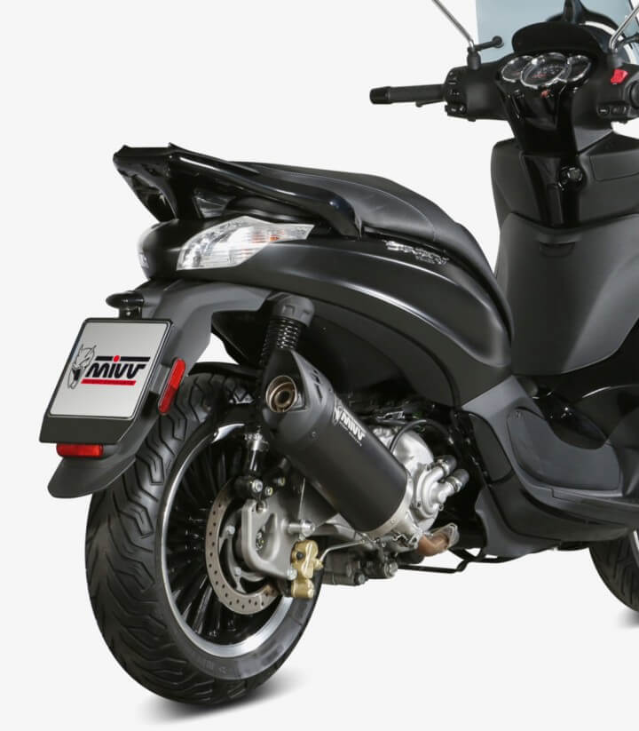 MIVV Mover Auspuff Schwarz lackiert für Piaggio Beverly 300 (10-21) MV.PG.0001.LV