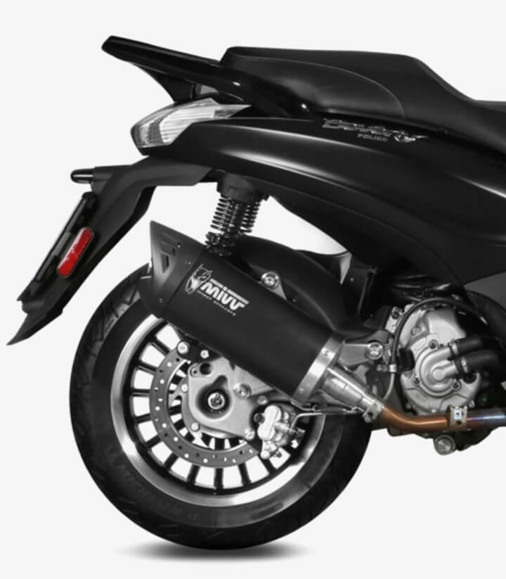 MIVV Mover Auspuff Schwarz lackiert für Piaggio Beverly 300 (10-21) MV.PG.0001.LV