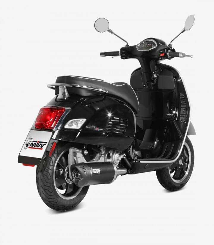 MIVV Mover Auspuff Schwarz lackiert für Piaggio Beverly 300 (08-20), Vespa GTS 300 (08-20) MV.PG.0002.LV
