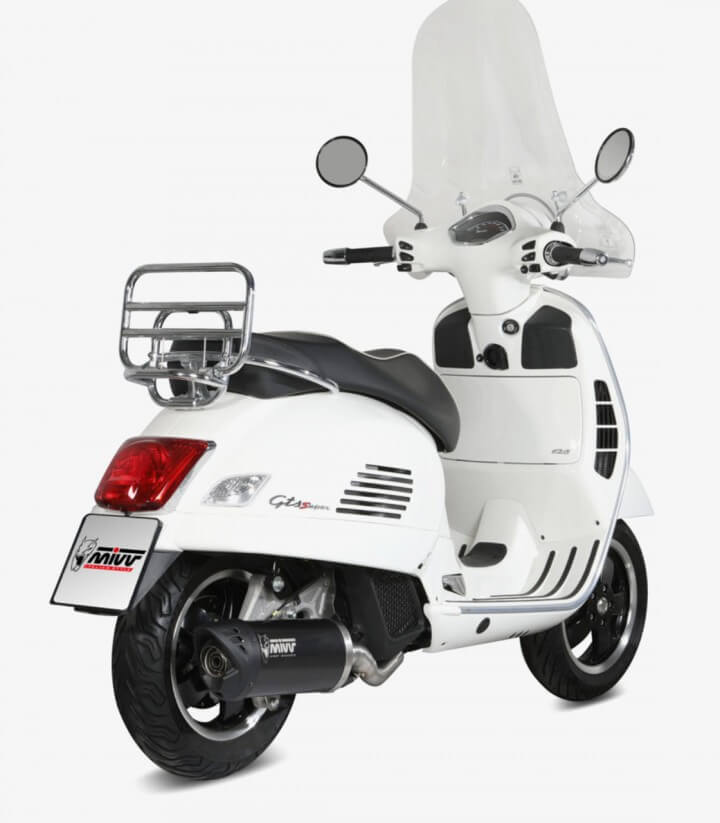 MIVV Mover Auspuff Schwarz lackiert für Piaggio Vespa GTS 125 (17-18) MV.PG.0004.LV