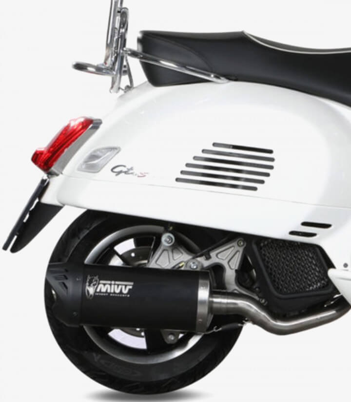 MIVV Mover Auspuff Schwarz lackiert für Piaggio Vespa GTS 125 (17-18) MV.PG.0004.LV