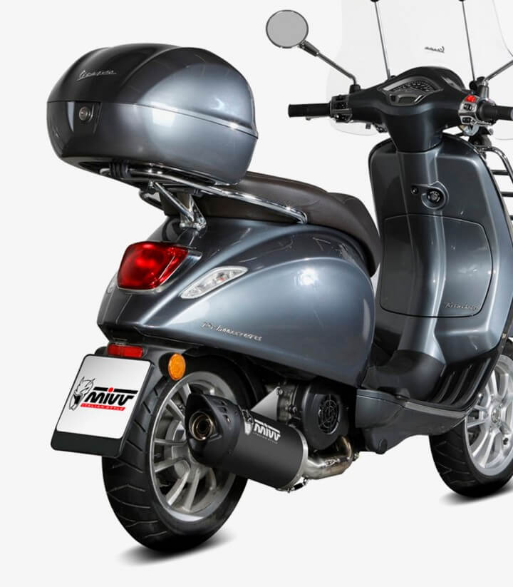 MIVV Mover Auspuff Schwarz lackiert für Piaggio Vespa Primavera 125/150 (21-24), Vespa Sprint 125/150 3V (21-24) MV.PG.0007.LV
