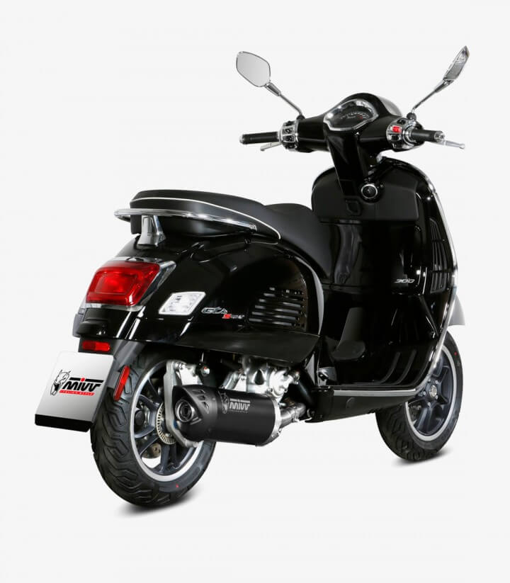 MIVV Mover Auspuff Schwarz lackiert für Piaggio Beverly 300 (21-24), Vespa GTS 300 (21-24), GTV 300 (23-24) MV.PG.0008.LV