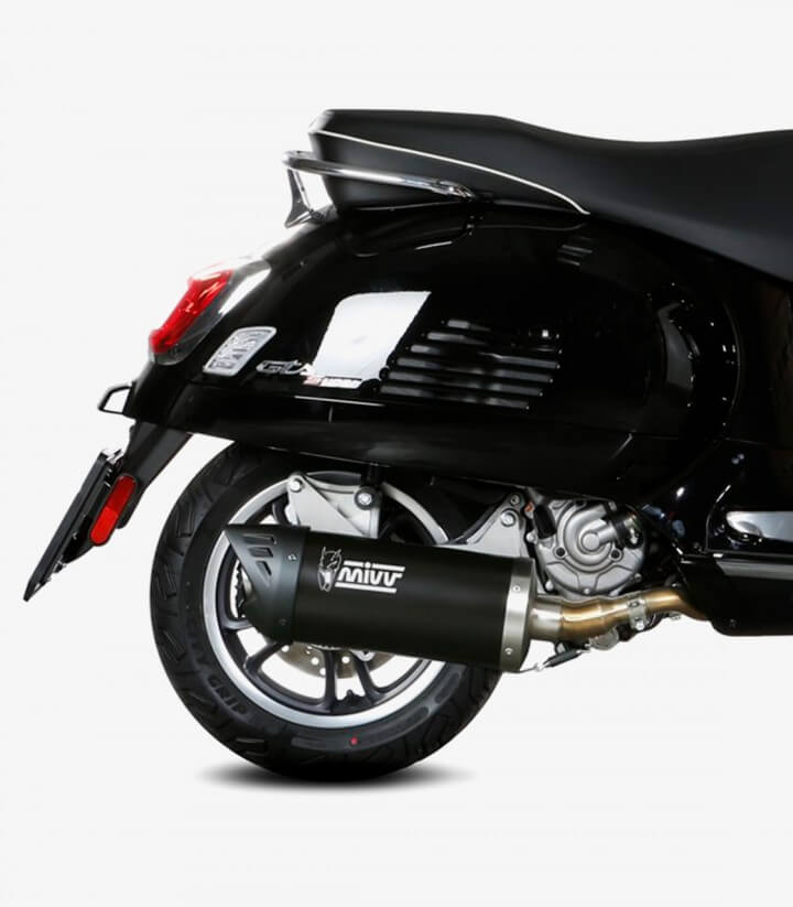 MIVV Mover Exhaust Black Lacquered for Piaggio Beverly / Vespa GTS / GTV 300 (21-24) MV.PG.0008.LV