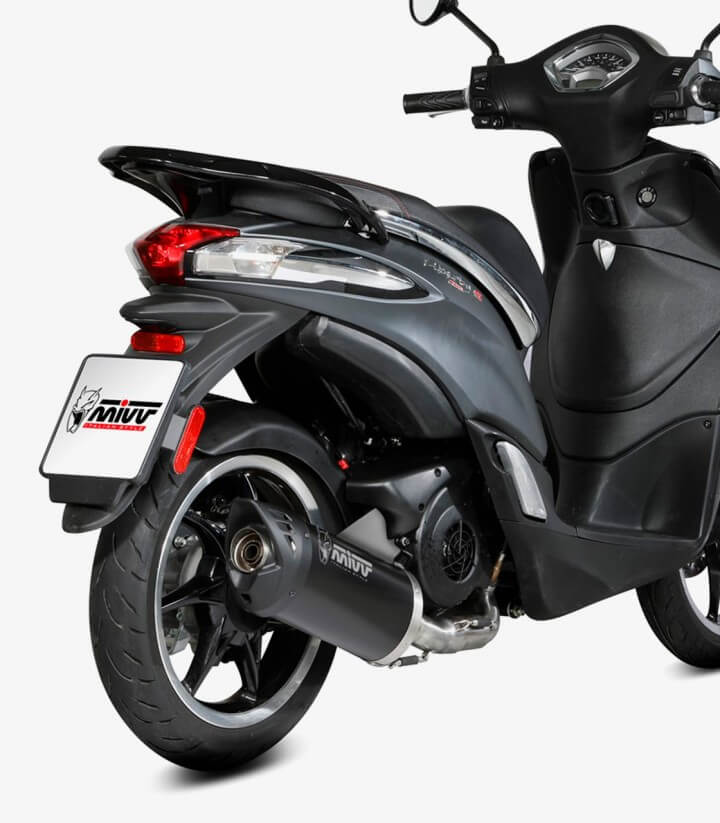 MIVV Mover Auspuff Schwarz lackiert für Piaggio Liberty 125 (19-24) MV.PG.0009.LV