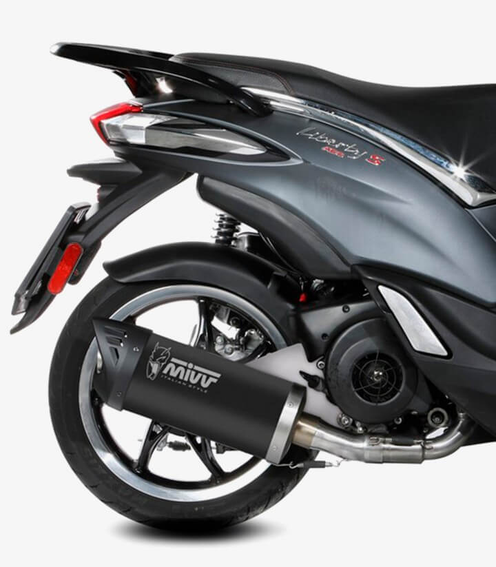 MIVV Mover Auspuff Schwarz lackiert für Piaggio Liberty 125 (19-24) MV.PG.0009.LV