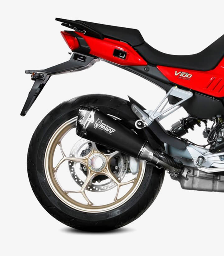 MIVV Delta Race Auspuff Schwarz für Moto Guzzi V100 Mandello (22-25) M.015.LDRB