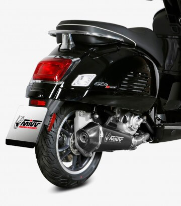 MIVV Delta Race Auspuff Schwarz für Piaggio Beverly 300 (21-25), Vespa GTS 300 (21-24), GTV 300 (23-24) P.009.LDRB