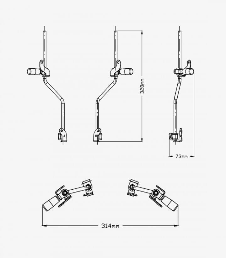 Mecanismo de elevación manual de cúpulas Puig 3493N para Honda CRF1000L Africa Twin / Adventure Sports (16-19)