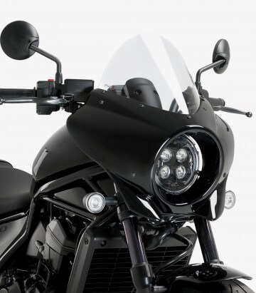 Semicarenado Puig Mirage Touring Honda CMX 1100 Rebel (21-25) Negro brillante / Transparente 21461W