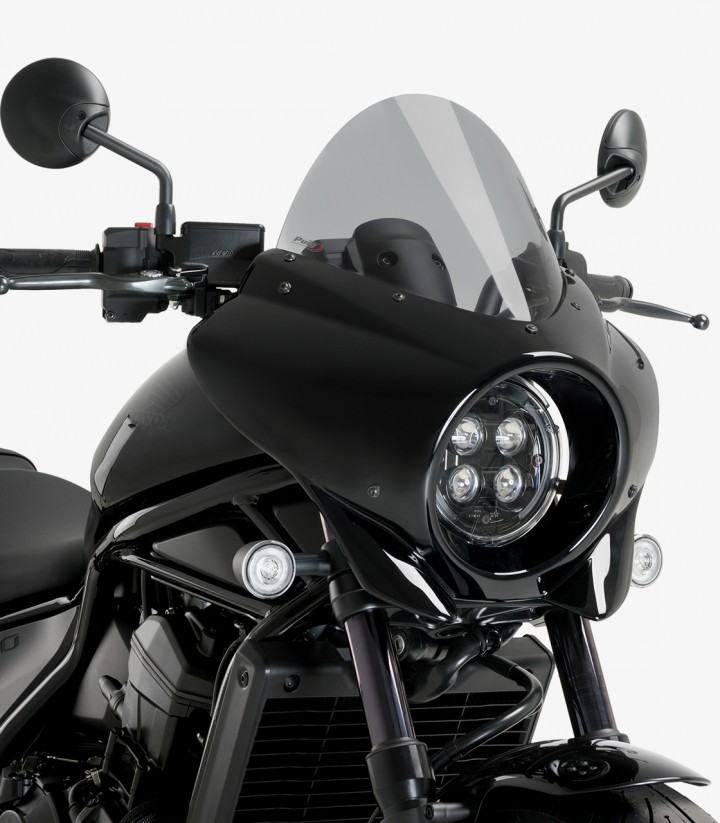 Honda CMX 1100 Rebel (21-25) Puig Mirage Touring Glossy black / Smoked Semi-fairing 21461H