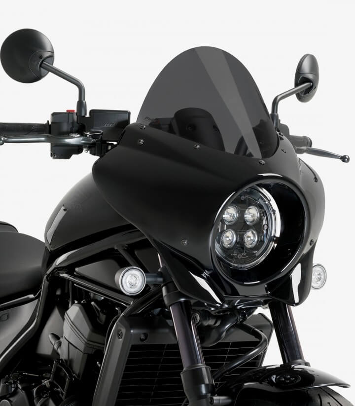 Semicarenado Puig Mirage Touring Honda CMX 1100 Rebel (21-25) Negro brillante / Ahumado oscuro 21461F