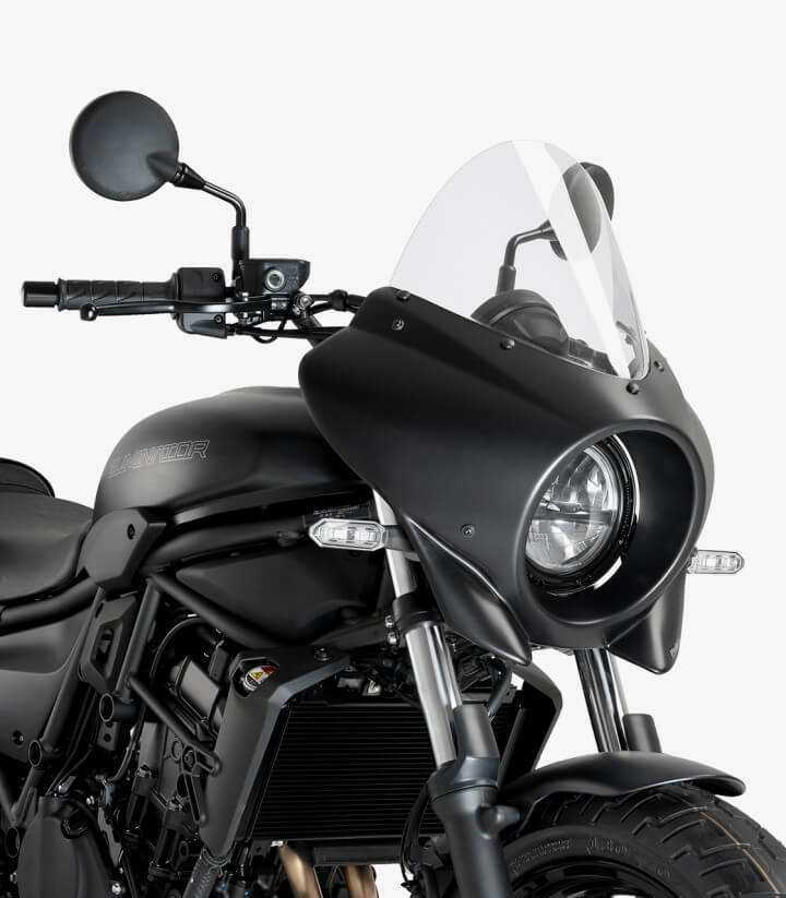 Semicarenado Puig Mirage Touring Kawasaki Eliminator 500 (24-25) Negro brillante / Transparente 21946W
