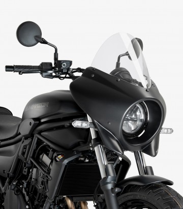 Kawasaki Eliminator 500 (24-25) Puig Mirage Touring Glossy black / Transparent Semi-fairing 21946W