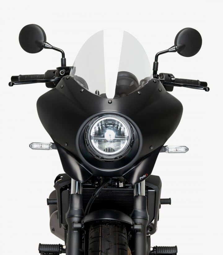 Halbverkleidung Puig Mirage Touring Kawasaki Eliminator 500 (24-26) Glänzend schwarz / Klar 21946W