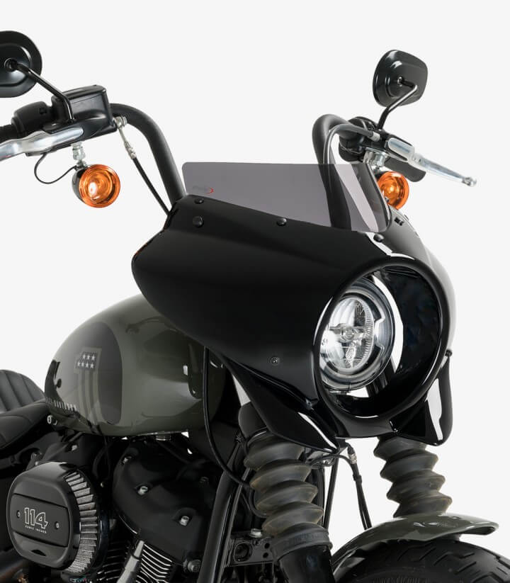 Semicarenado Puig Mirage Sport Harley Davidson Softail Street BOB FXBB (18-24) Negro brillante / Ahumado oscuro 21331F