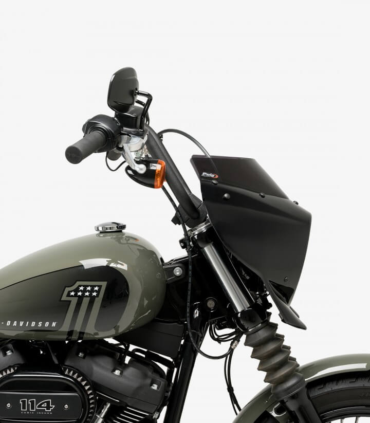 Semicarenado Puig Mirage Sport Harley Davidson Softail Street BOB FXBB (18-24) Negro brillante / Ahumado oscuro 21331F