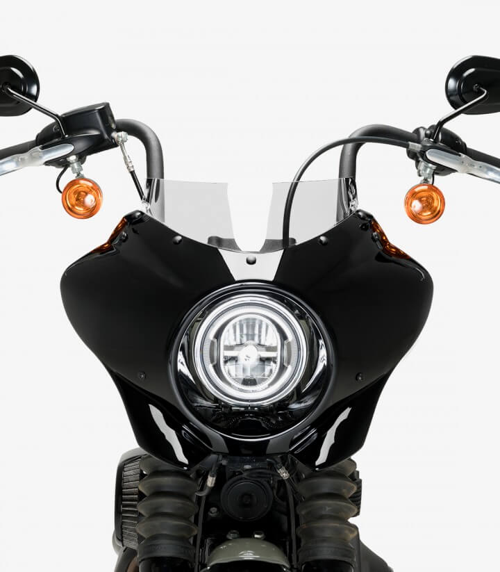 Semicarenado Puig Mirage Sport Harley Davidson Softail Street BOB FXBB (18-24) Negro brillante / Transparente 21331W
