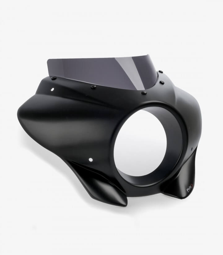 Halbverkleidung Puig Mirage Sport Harley-Davidson Softail Street Bob FXBB (18-26) Glänzend schwarz / Dunkel getönt 21331F