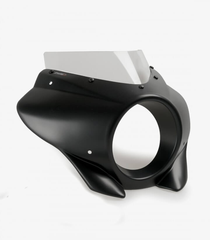 Semicarenado Puig Mirage Sport Harley Davidson Softail Street BOB FXBB (18-24) Negro brillante / Transparente 21331W