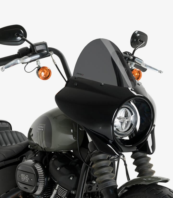 Semicarenado Puig Mirage Touring Harley Davidson Softail Street BOB FXBB (18-24) Negro brillante / Ahumado oscuro 21332F