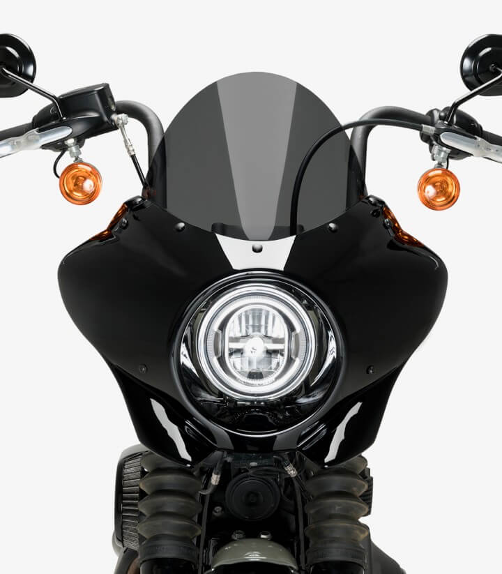 Halbverkleidung Puig Mirage Touring Harley-Davidson Softail Street Bob FXBB (18-26) Glänzend schwarz / Dunkel getönt 21332F