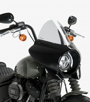 Harley Davidson Softail Street BOB FXBB (18-24) Puig Mirage Touring Glossy black / Smoked Semi-fairing 21332H