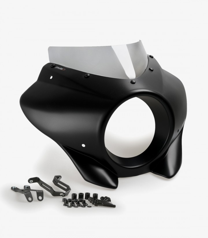 Harley Davidson Softail Street BOB FXBB (18-24) Puig Mirage Sport Matte black / Smoked Semi-fairing 21409H