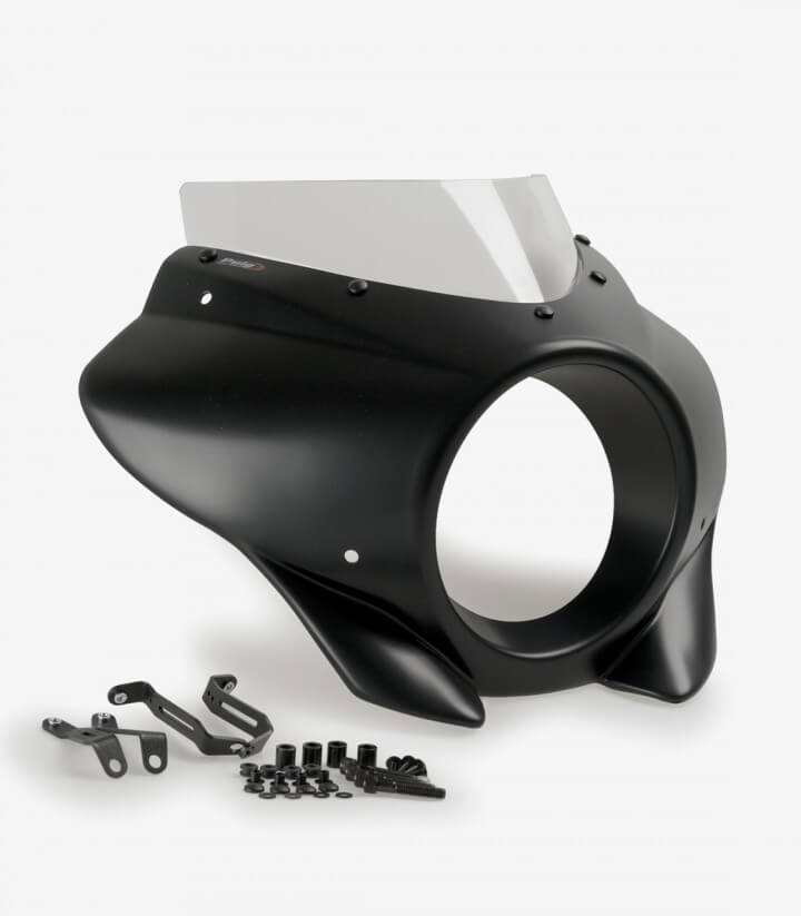 Semicarenado Puig Mirage Sport Harley Davidson Softail Street BOB FXBB (18-24) Negro mate / Transparente 21409W