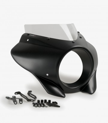 Harley Davidson Softail Street BOB FXBB (18-24) Puig Mirage Sport Matte black / Transparent Semi-fairing 21409W