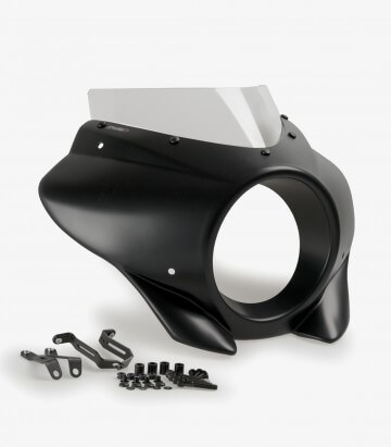 Semicarenado Puig Mirage Sport Harley Davidson Softail Street BOB FXBB (18-24) Negro mate / Transparente 21409W