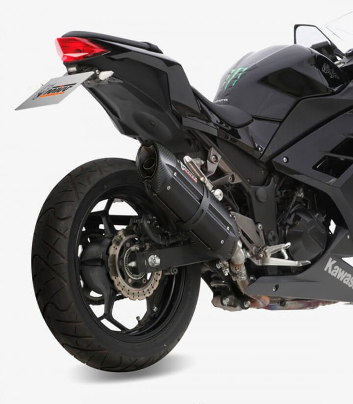 MIVV Suono Auspuff Schwarz für Kawasaki Ninja  300 (13-16), Z300 (15-16) K.038.L9