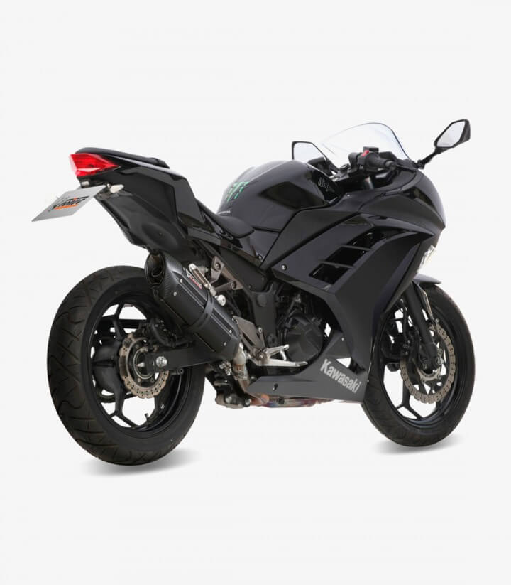MIVV Suono Auspuff Schwarz für Kawasaki Ninja  300 (13-16), Z300 (15-16) K.038.L9
