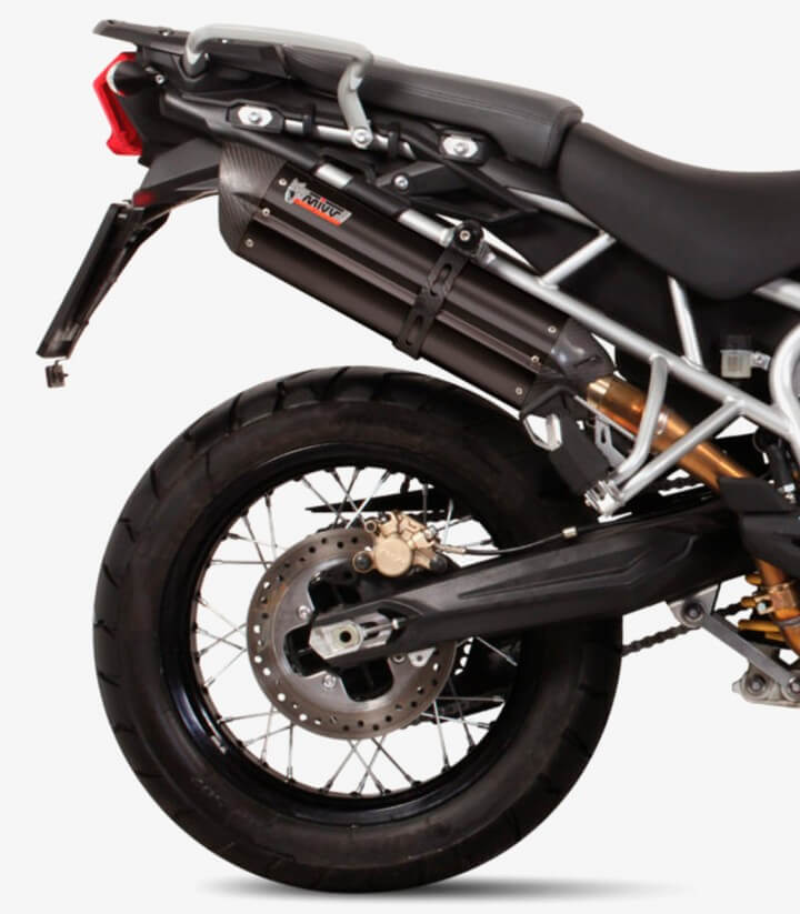 MIVV Suono Auspuff Schwarz für Triumph Tiger 800 XC (11-21), Tiger 800 XR (15-22) T.011.L9