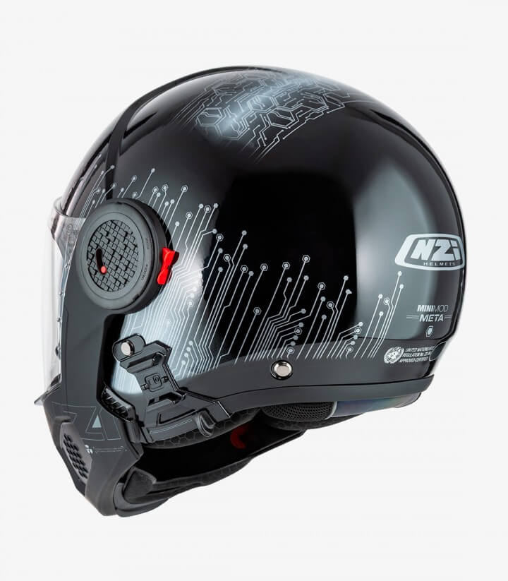 Klapphelm NZI Minimod Duo Meta Schwarz und Silber