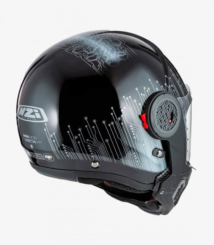 NZI Minimod Duo Meta Black and Silver Modular Helmet