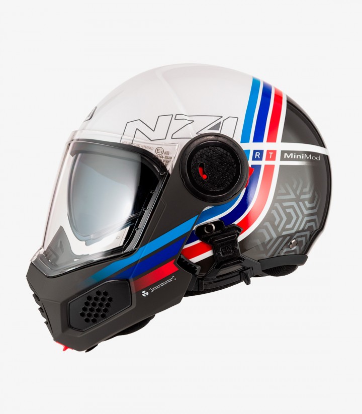 Casco Modular NZI Minimod Duo Watson Blanco, Negro y Azul