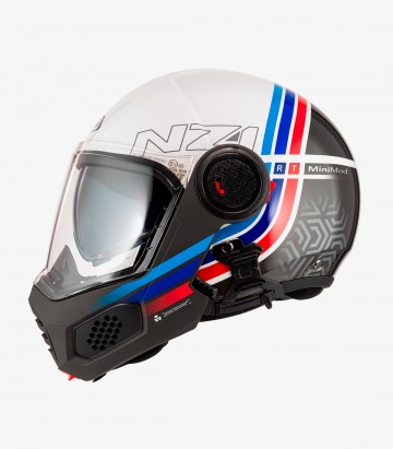 Casco Modular NZI Minimod Duo Watson Blanco, Negro y Azul