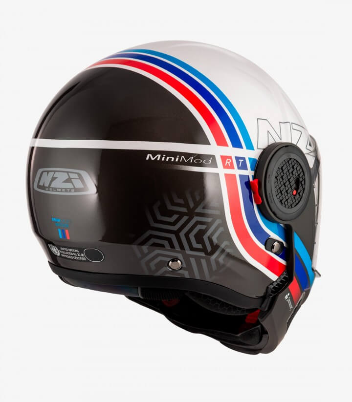 Klapphelm NZI Minimod Duo Watson Weiß, Schwarz und Blau