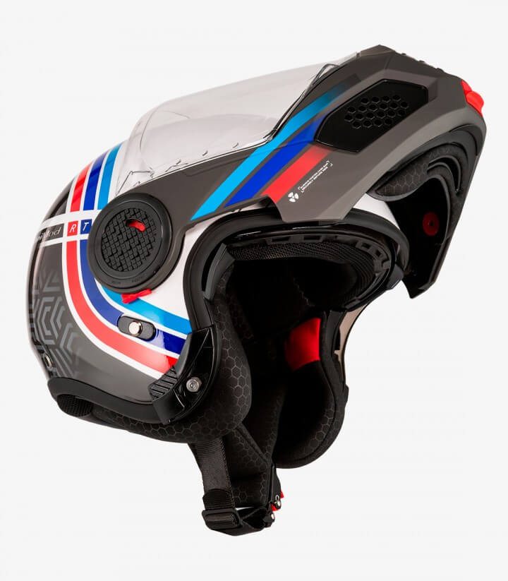 Klapphelm NZI Minimod Duo Watson Weiß, Schwarz und Blau